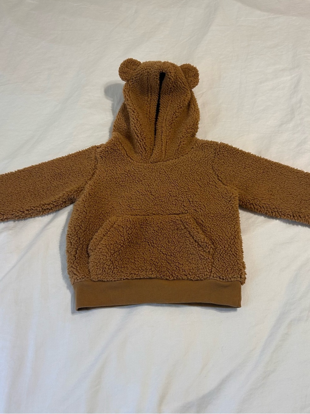 Carters Baby Boy Pull Over Hooded Sweater Size 18 Months Brown Bear